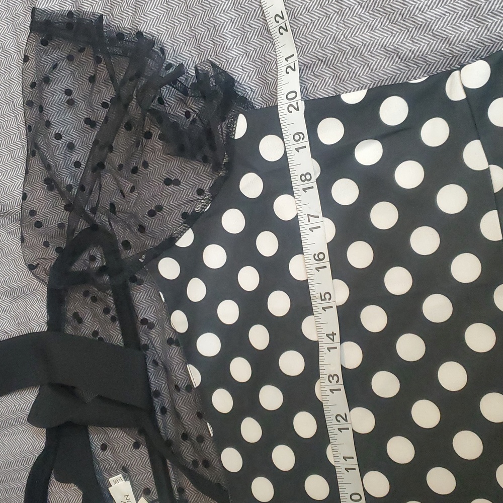 Pinup Fashion Polka Dot Dress 14W Sheer Top Swiss Dot - Picture 7 of 9